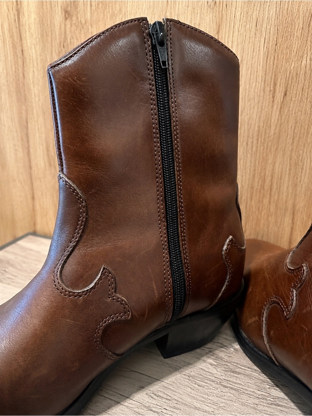Dingo Women’s Brown Western Ankle Boots – Size 9M – Leather
